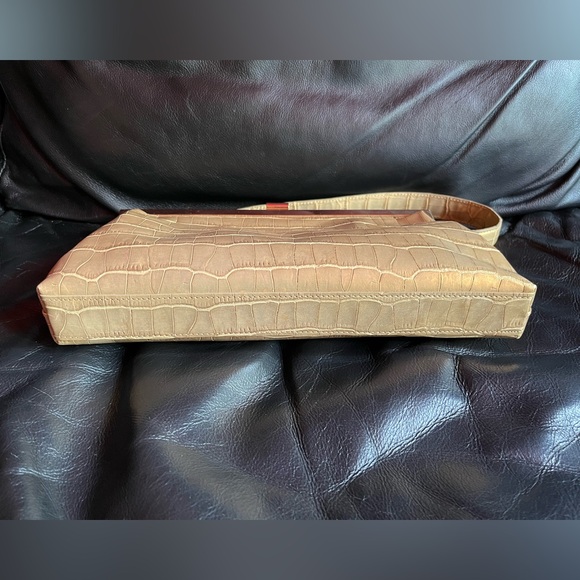 Fabulous Jones New York Croc Embossed Leather Evening Bag - Vintage - Picture 10 of 11